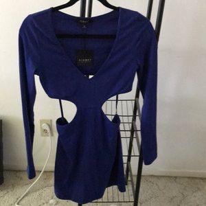 Blue cut out dress